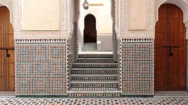 Meknes Morocco July 2022 Interior Architecture Mausoleum Moulay Ismail Landmark — 图库视频影像