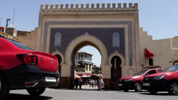 Fez Morocco July 2022 Bab Boujloude Door Gate Entrance Medina — Stock Video