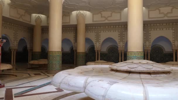 Casablanca Morocco July 2022 Ablution Room Mosque Hassan Footage — Stock video