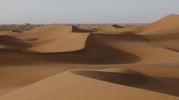 Beautiful Serene Desert Sand Dunes Landscapes Sahara Desert Mhamid Erg — Stockvideo