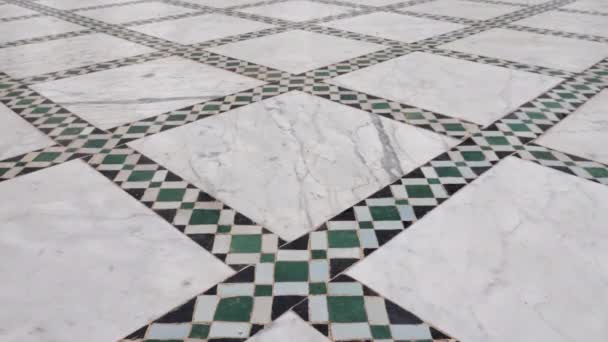 Traditional Moroccan Floor Zellige Mosaic Tiles Marble Pattern Islamic Geometric — стоковое видео