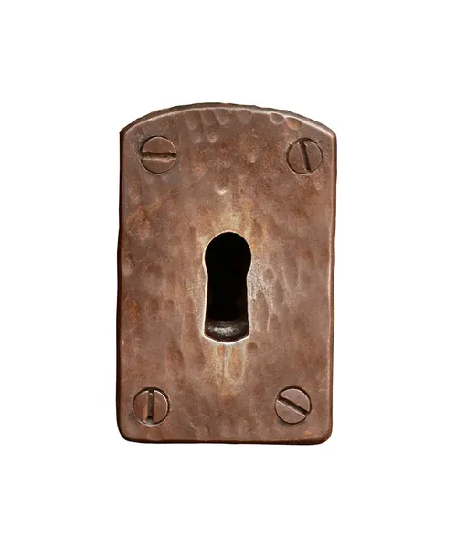 Furo de fechadura de metal isolado — Fotografia de Stock