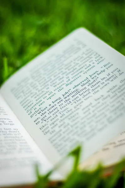 Книга на траве — стоковое фото