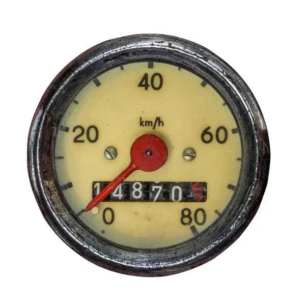 Elszigetelt vintage sebességmérő — Stock Fotó