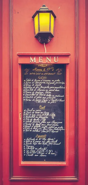Меню ресторана Ретро Париж — стоковое фото