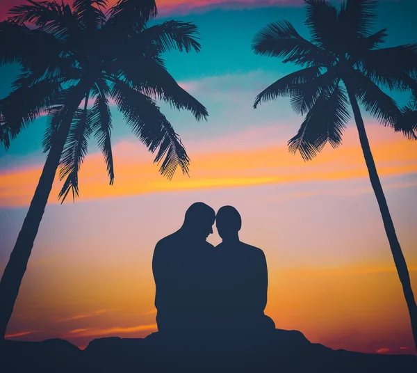 Retro romantický pár Havaj — Stock fotografie