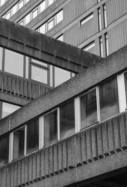 Grim Monocromático Pós Guerra Brutalista Arquitetura Uma Cidade Britânica Glasgow — Fotografia de Stock