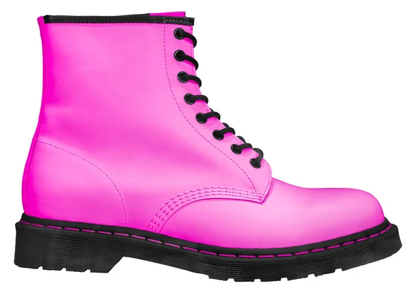 Bota Rosa Elegante Isolado Fundo Branco — Fotografia de Stock