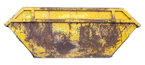 Nşaat Alanındaki Endüstriyel Atıklar Için Yıpranmış Eski Bir Çöp Konteynırı — Stok fotoğraf