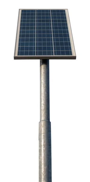 Painel Solar Isolado Suporte Pólo Para Luzes Rua Com Fundo — Fotografia de Stock