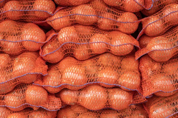 Abstract Background Texture Sacks Onions Market — Stock Photo, Image