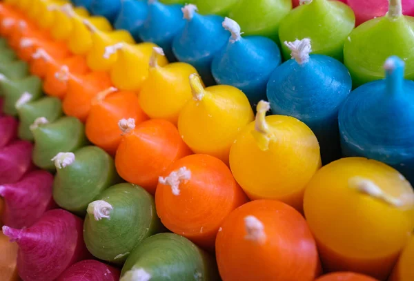 Abstract Background Texture Colourful Candles Shallow Depth Field — Stock Photo, Image