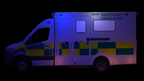 Ambulance Flashing Blue Lights Alpha Channel — 图库视频影像