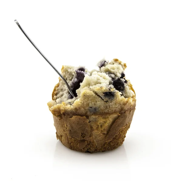 Half eaten homemade Blueberry Muffin — Zdjęcie stockowe