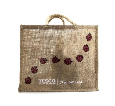 beyaz zemin üzerinde için Tesco reuseable torbaya