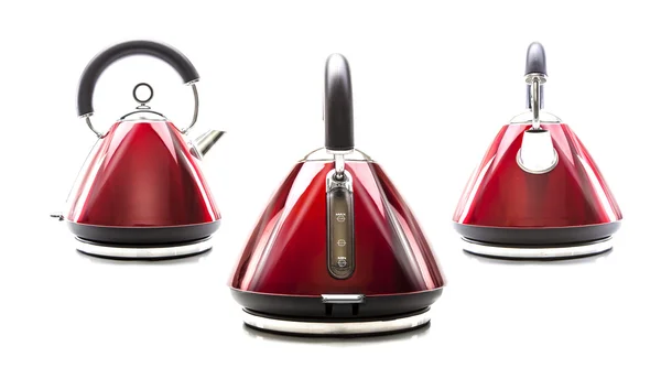 Three electric kettles on white background — Stock Photo, Image