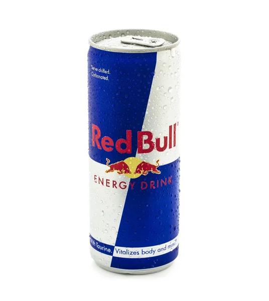 Ice Cold Can of Red Bull Energy Drink — Stock Photo, Image