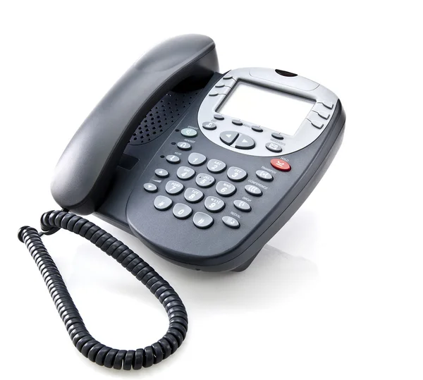 Gray office telephone isolated on a white background — Stock Photo, Image