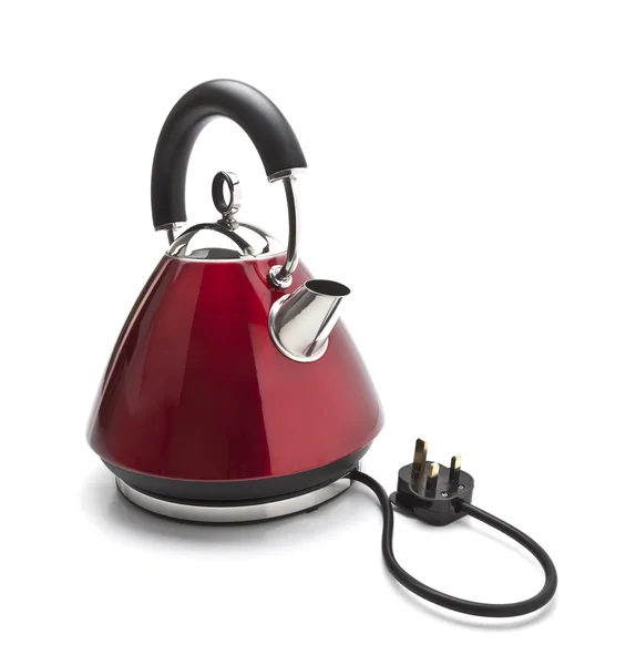 Red electric kettle isolated — Stock Photo, Image
