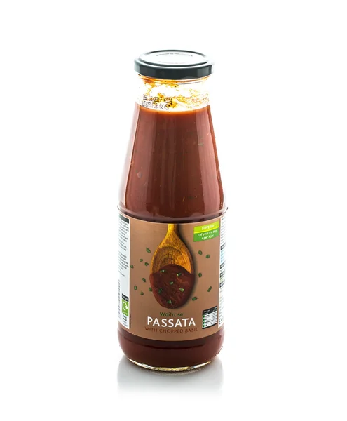 Jar Of Waitrose Passata — Stock Photo, Image