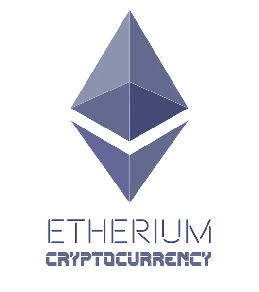 Etherium Cryptogeld Vector Illustratie Een Witte Achtergrond — Stockvector