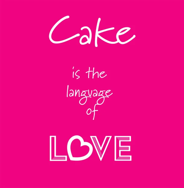 Ciasto Jest Językiem Wektora Miłości Różowym Tle — Wektor stockowy