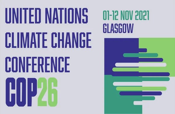 Cop Glasgow 2021 Vektorová Ilustrace Konference Osn Změně Klimatu — Stockový vektor