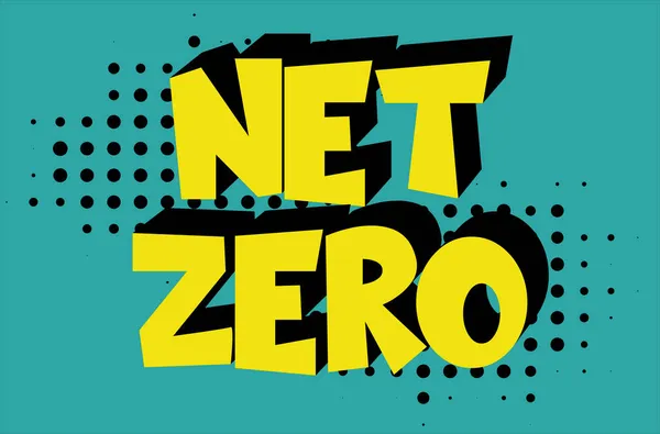 Net Zero Vector Illustration Halftone Background — Stock Vector