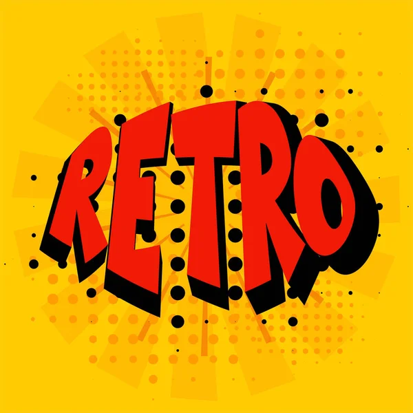 Retro Comic Lettering Vector Cartoon Illustration Retro Pop Art Style —  Vetores de Stock