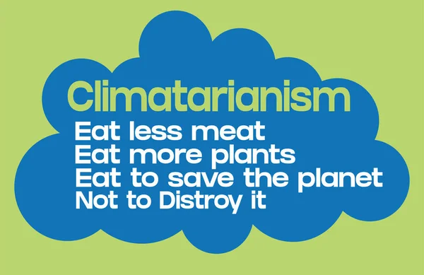 Climatarianism Message Vector Illustration Stop Global Warming Changing Eating Habits — Stock Vector