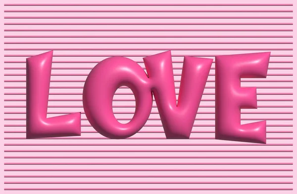 Love Render Design Concettuale San Valentino Sfondo Rosa Foderato — Foto Stock