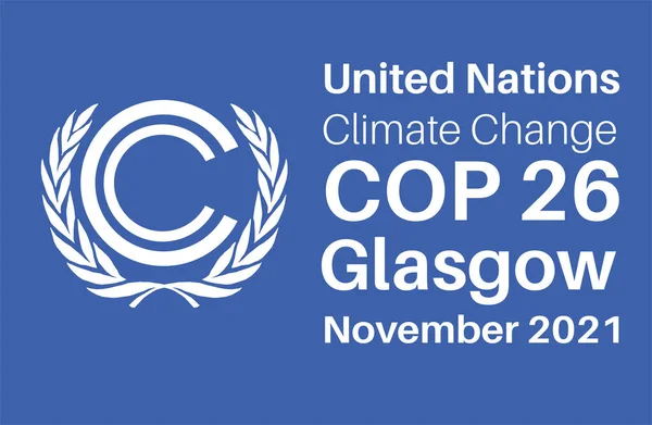 Cop Glasgow 2021 Vektorová Ilustrace Mezinárodní Summit Klimatu — Stockový vektor