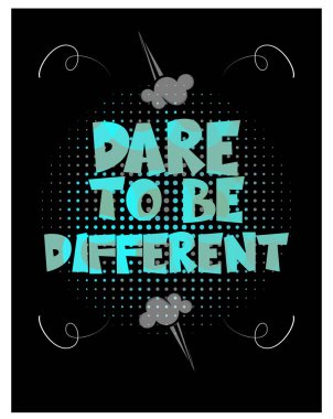 Dare to be different - vektör illüstrasyonu yarım ton arkaplanda