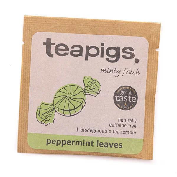 Swindon December 2021 Teapigs Minty Fresh Peppermint Leaves Biodegadable Tea — Stock Photo, Image