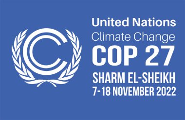 COP 27 Sharm El-Sheikh, Mısır - 7-18 Kasım 2022 vektör illüstrasyonu - BM Uluslararası İklim Zirvesi
