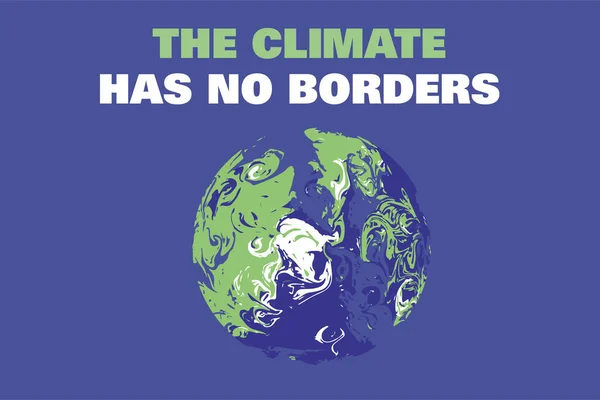 気候は国境を持っていません ベクトル図 国際気候サミット — ストックベクタ