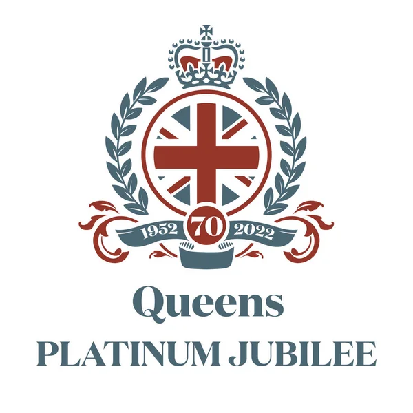 The Queens Platin Jubilee 1952 - 2022 vektör illüstrasyonu.