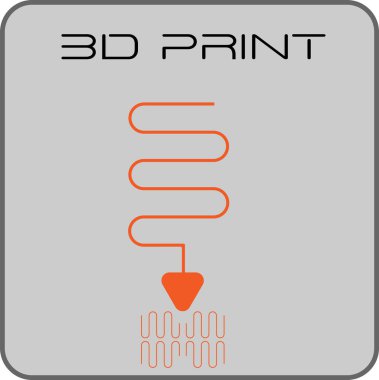 3D Printer flat vector illustration on a white background