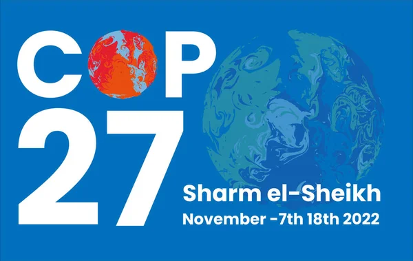 Cop Sharm Sheikh Egypte November 2022 Internationale Klimaattop Vector Illustratie — Stockvector