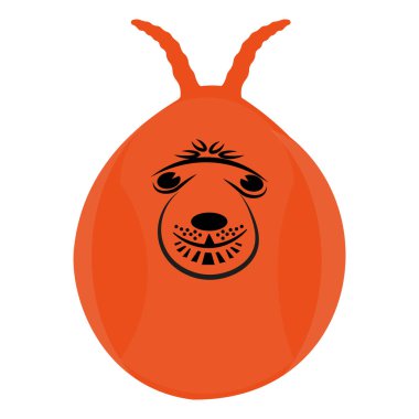 Orange Inflatable Bouncer Toy with funny face