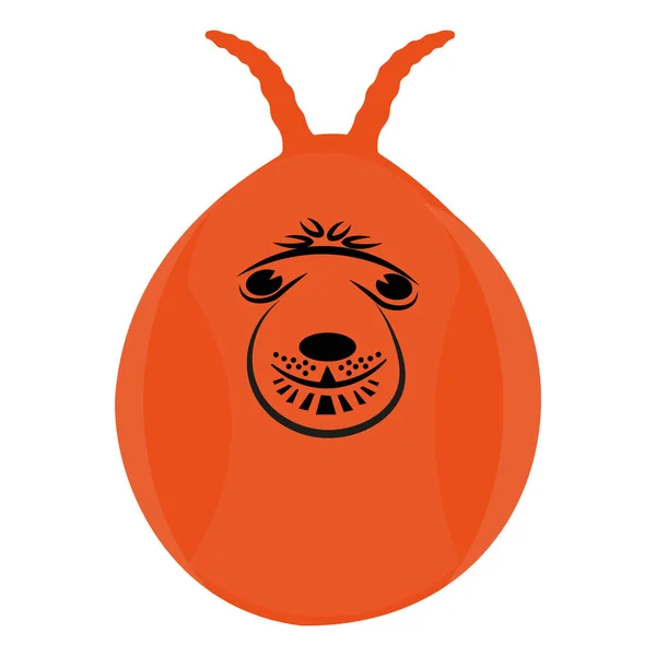 Πορτοκαλί Φουσκωτό Bouncer Toy Αστείο Πρόσωπο — Διανυσματικό Αρχείο