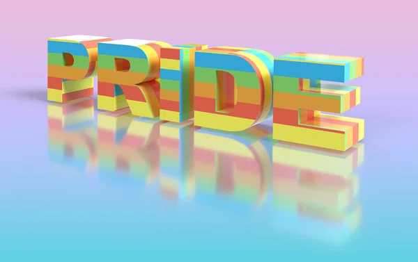 Pride Render Pink Blue Iridescent Background — 图库照片