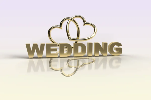 Gold Wedding Render Iridescent Background — Fotografia de Stock