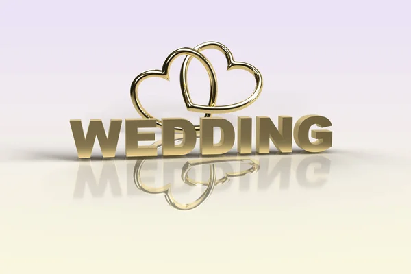 Gold Wedding Render Iridescent Background — Photo