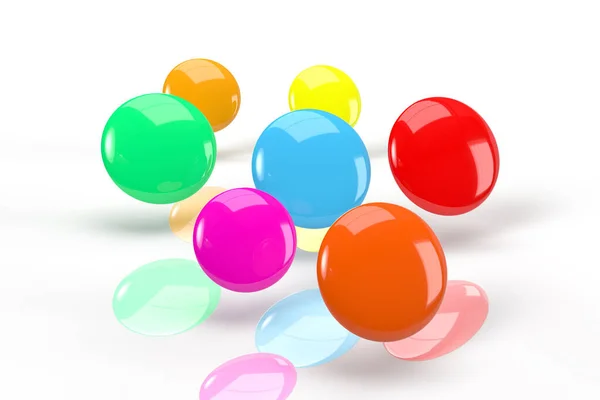 Colourful Sweets Render White Background Reflections — Foto de Stock