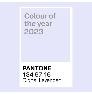 SwINDON, İngiltere - 15 Eylül 2023: Pantone Dijital Lavanta Rengi 2022. Renk deseni, vektör illüstrasyonu