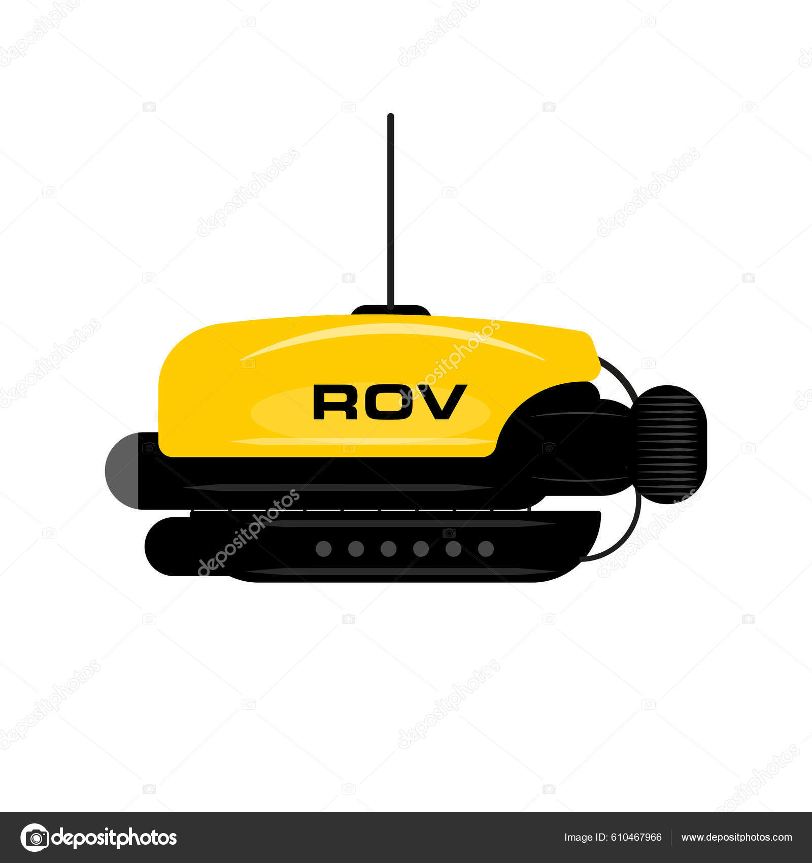 Rov Remotely Operated Vehicle Vector Illustration Stock Vector by