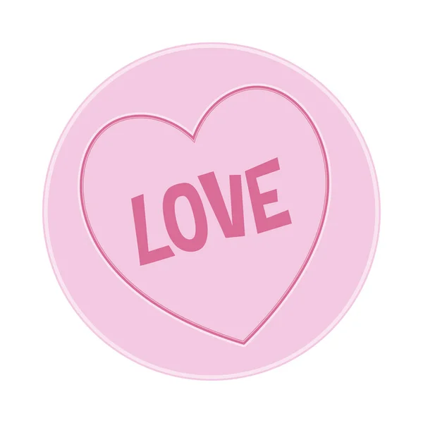 Loveheart Sweet Candy Wektor Wiadomości Miłość Ilustracja — Wektor stockowy