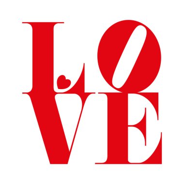 Dekoratif kalpli Kırmızı Aşk Bloğu Metin Vektörü İllüstrasyonu.