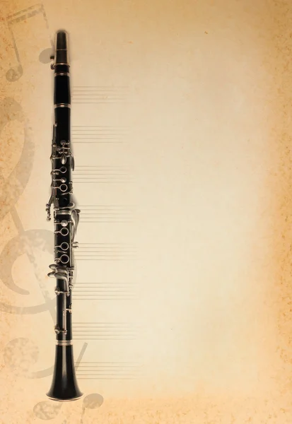 Fundo musical com flauta — Fotografia de Stock